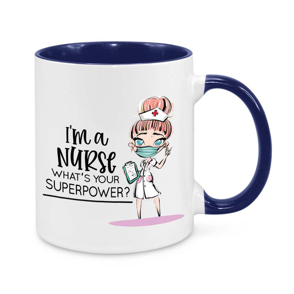 Funny Nurse Mug - 11oz Personalised Coffee Cup - I’m a Nurse What’s Your Superpower - Novelty Nurse Gift - Cute Healthcare Worker Appreciation Mug