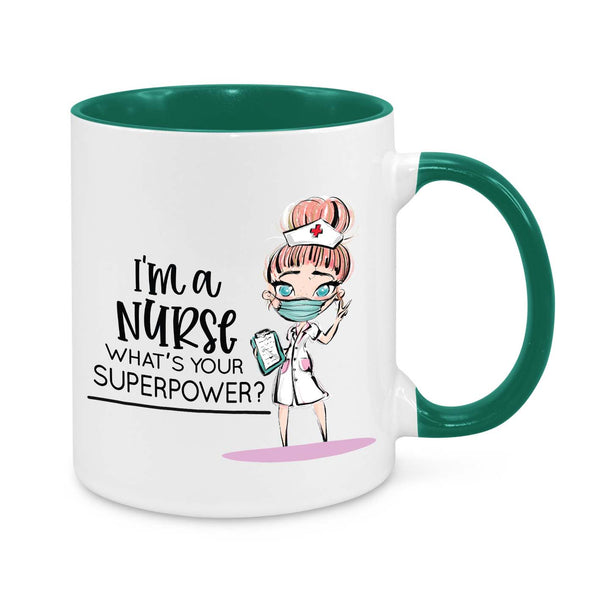 Funny Nurse Mug - 11oz Personalised Coffee Cup - I’m a Nurse What’s Your Superpower - Novelty Nurse Gift - Cute Healthcare Worker Appreciation Mug