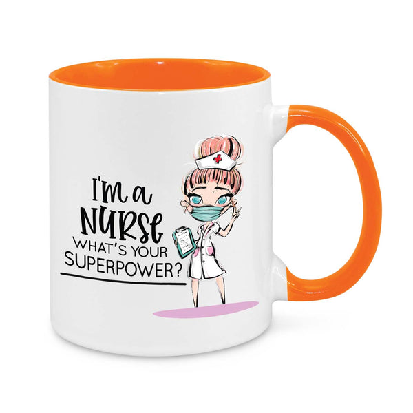 Funny Nurse Mug - 11oz Personalised Coffee Cup - I’m a Nurse What’s Your Superpower - Novelty Nurse Gift - Cute Healthcare Worker Appreciation Mug