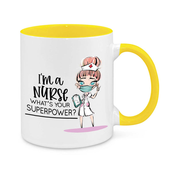 Funny Nurse Mug - 11oz Personalised Coffee Cup - I’m a Nurse What’s Your Superpower - Novelty Nurse Gift - Cute Healthcare Worker Appreciation Mug