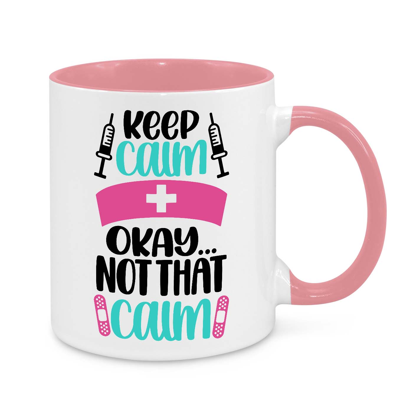 Funny Nurse Mug - 11oz Novelty Coffee Cup - Keep Calm Okay Not That Calm - Humorous Nurse Gift - Personalised Nurse Appreciation Mug