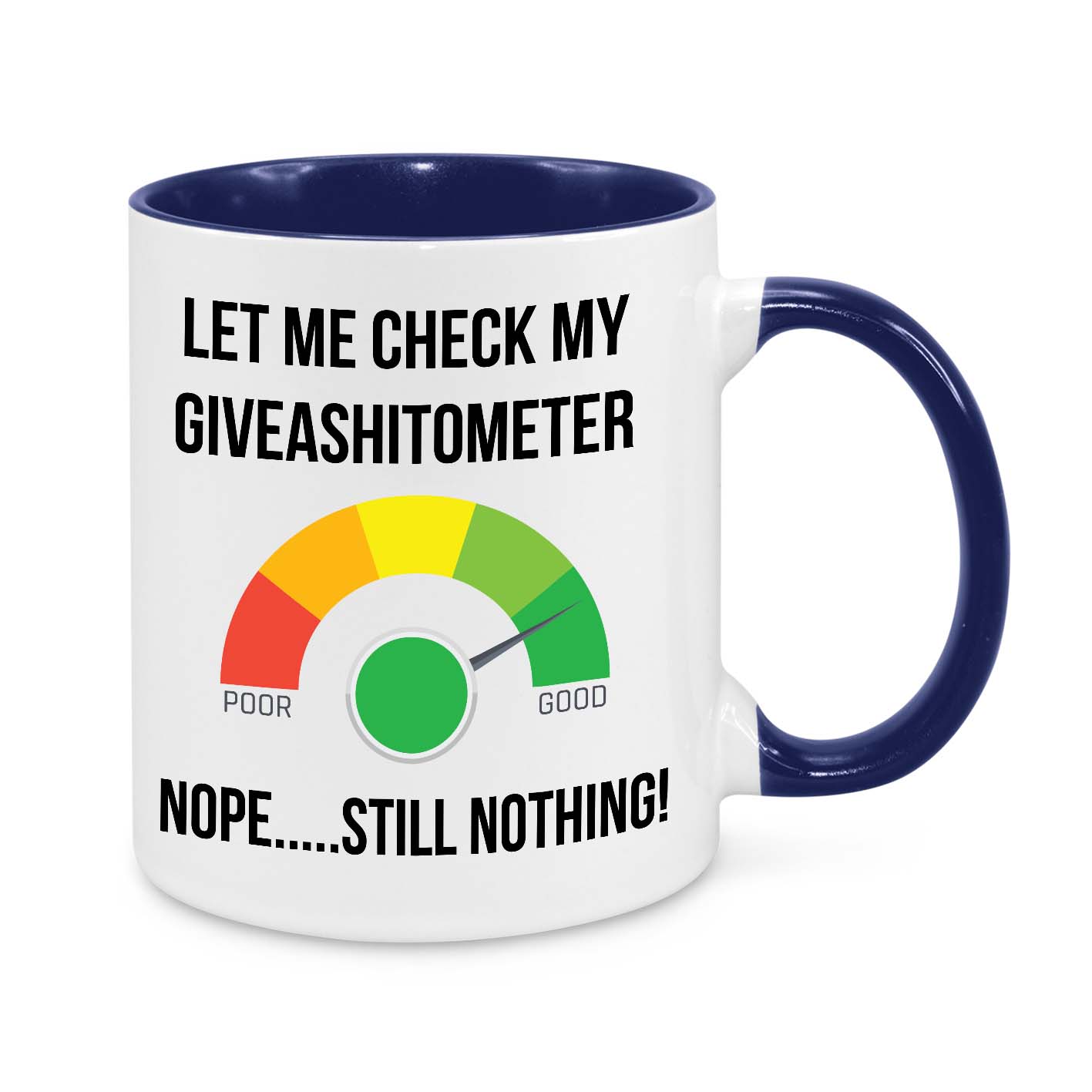Funny Give-A-Sh*t-O-Meter Mug – Sarcastic Coffee Cup for Work & Home