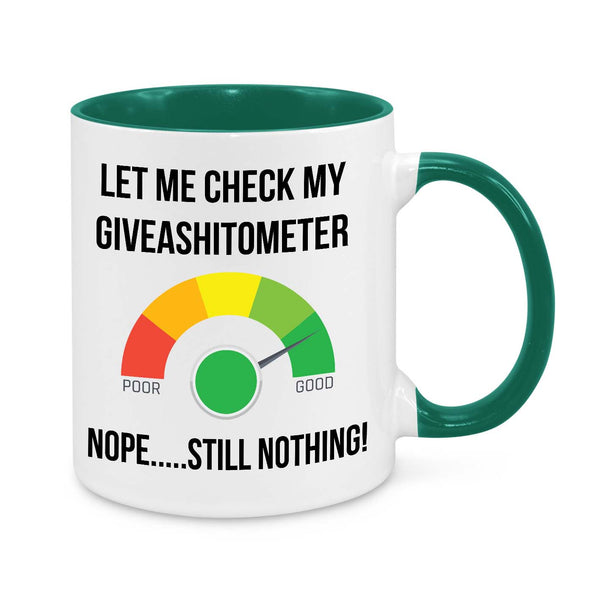 Funny Give-A-Sh*t-O-Meter Mug – Sarcastic Coffee Cup for Work & Home
