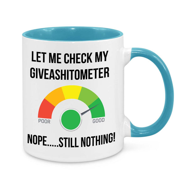Funny Give-A-Sh*t-O-Meter Mug – Sarcastic Coffee Cup for Work & Home