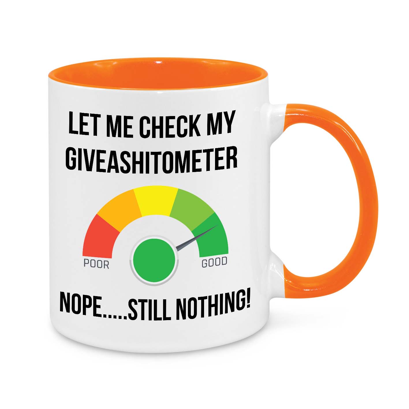 Funny Give-A-Sh*t-O-Meter Mug – Sarcastic Coffee Cup for Work & Home