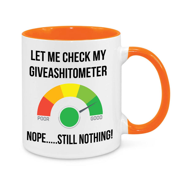 Funny Give-A-Sh*t-O-Meter Mug – Sarcastic Coffee Cup for Work & Home