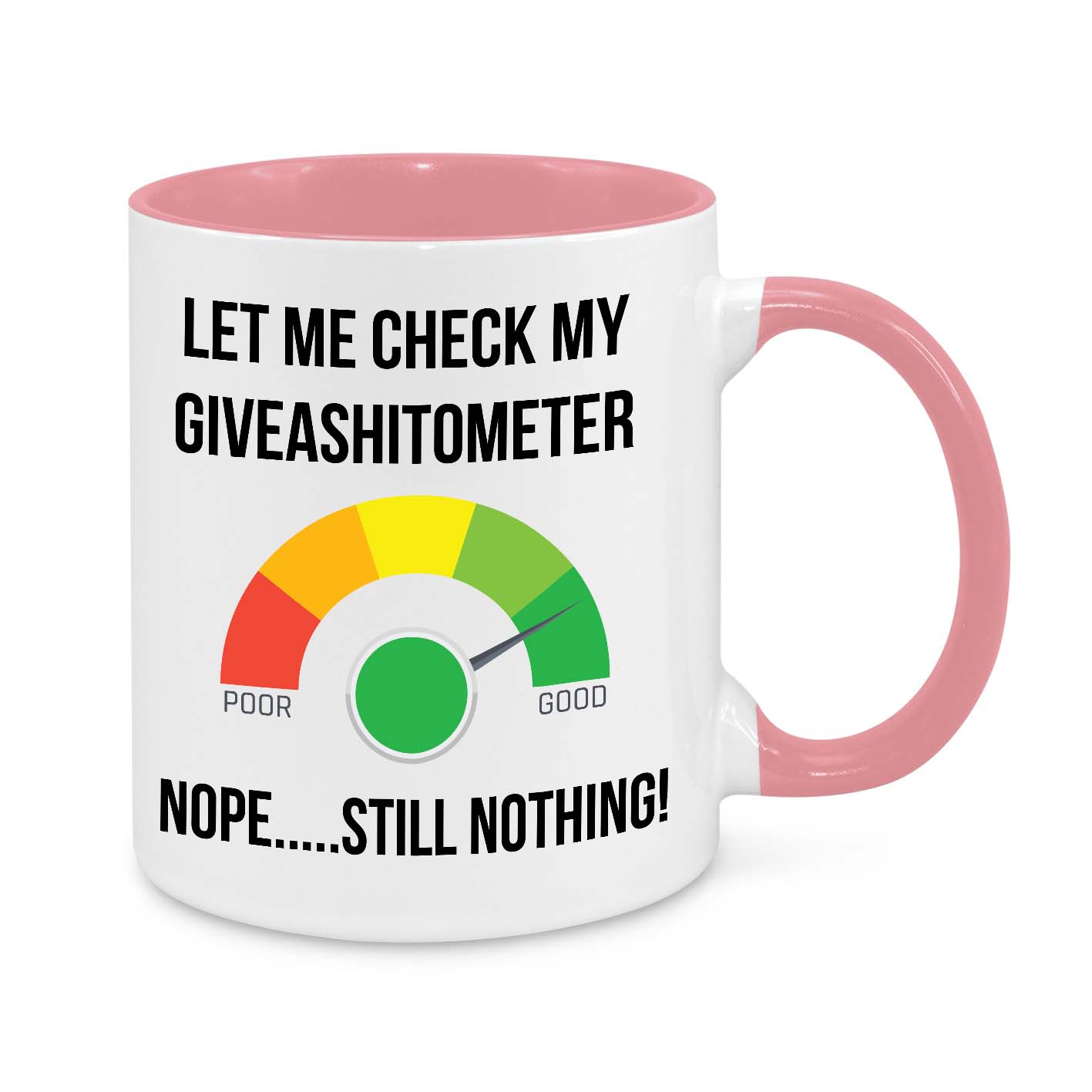 Funny Give-A-Sh*t-O-Meter Mug – Sarcastic Coffee Cup for Work & Home