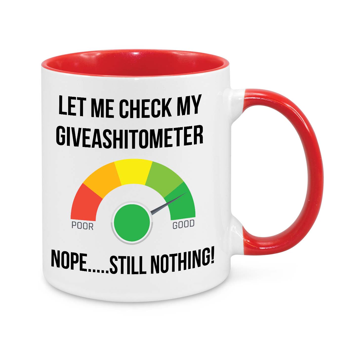 Funny Give-A-Sh*t-O-Meter Mug – Sarcastic Coffee Cup for Work & Home
