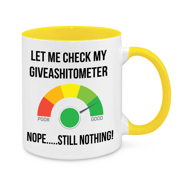Funny Give-A-Sh*t-O-Meter Mug – Sarcastic Coffee Cup for Work & Home