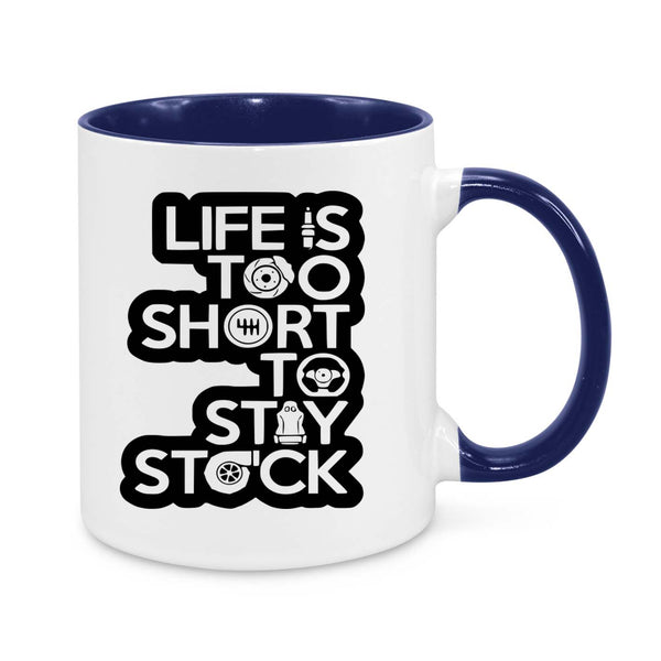 "Life Is Too Short to Stay Stock" JDM Enthusiast Mug – Perfect for Car Modders & Gearheads!