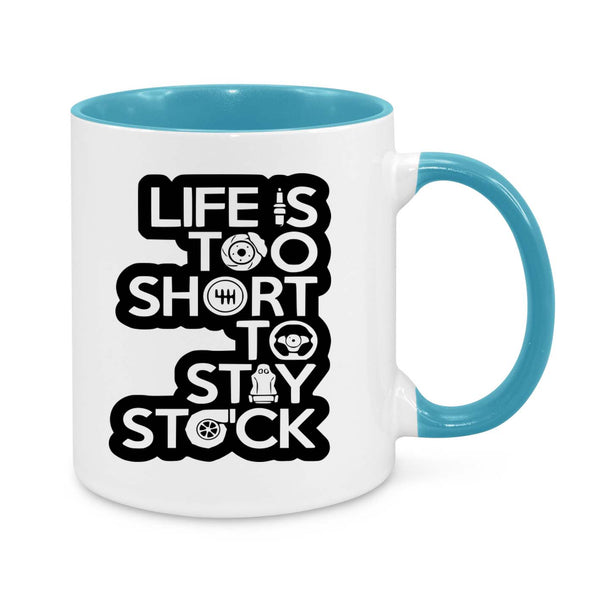"Life Is Too Short to Stay Stock" JDM Enthusiast Mug – Perfect for Car Modders & Gearheads!