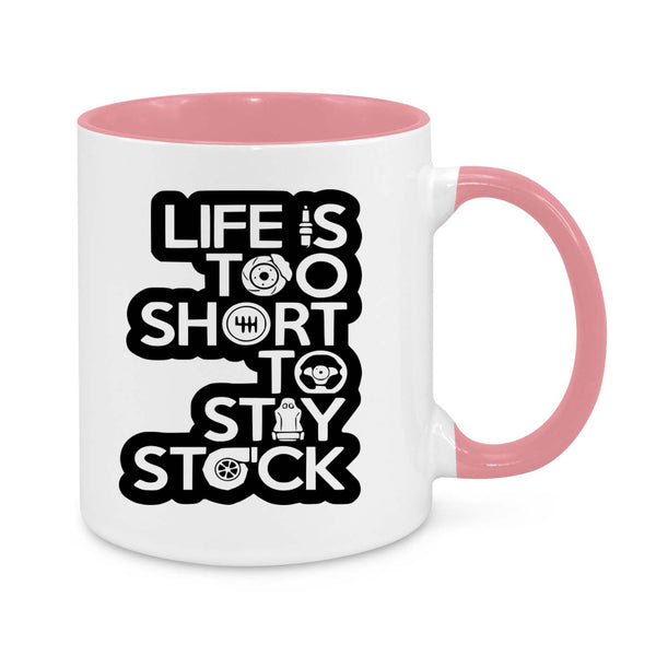 "Life Is Too Short to Stay Stock" JDM Enthusiast Mug – Perfect for Car Modders & Gearheads!