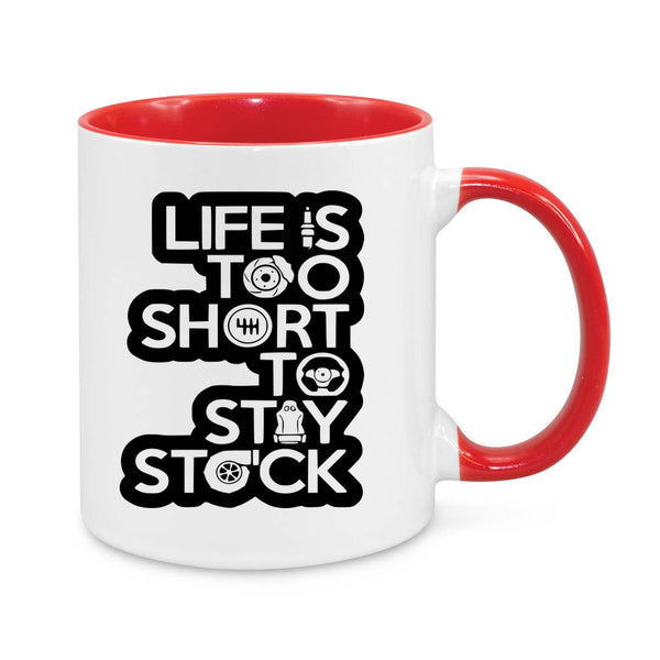 "Life Is Too Short to Stay Stock" JDM Enthusiast Mug – Perfect for Car Modders & Gearheads!