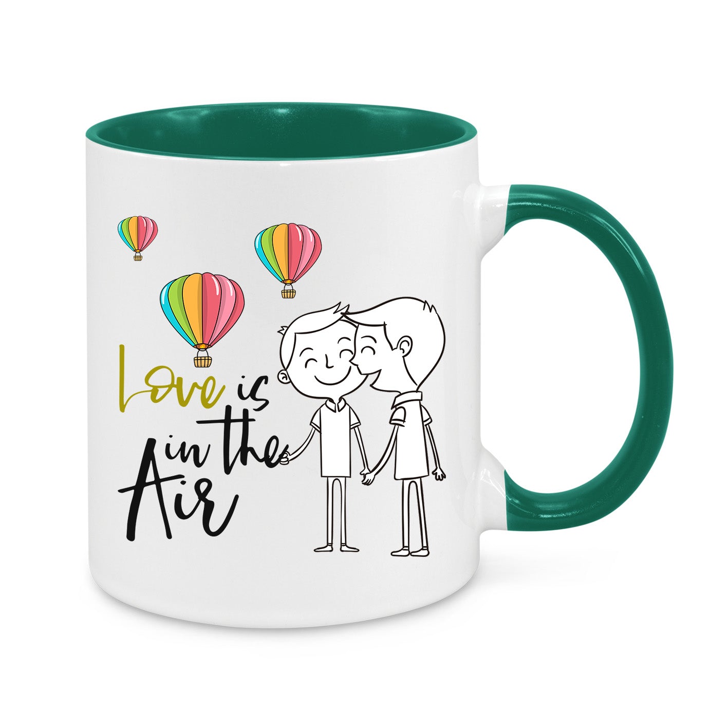 Love Is in the Air Mug – Cute LGBTQ+ Couple Gift – Romantic Coffee Cup