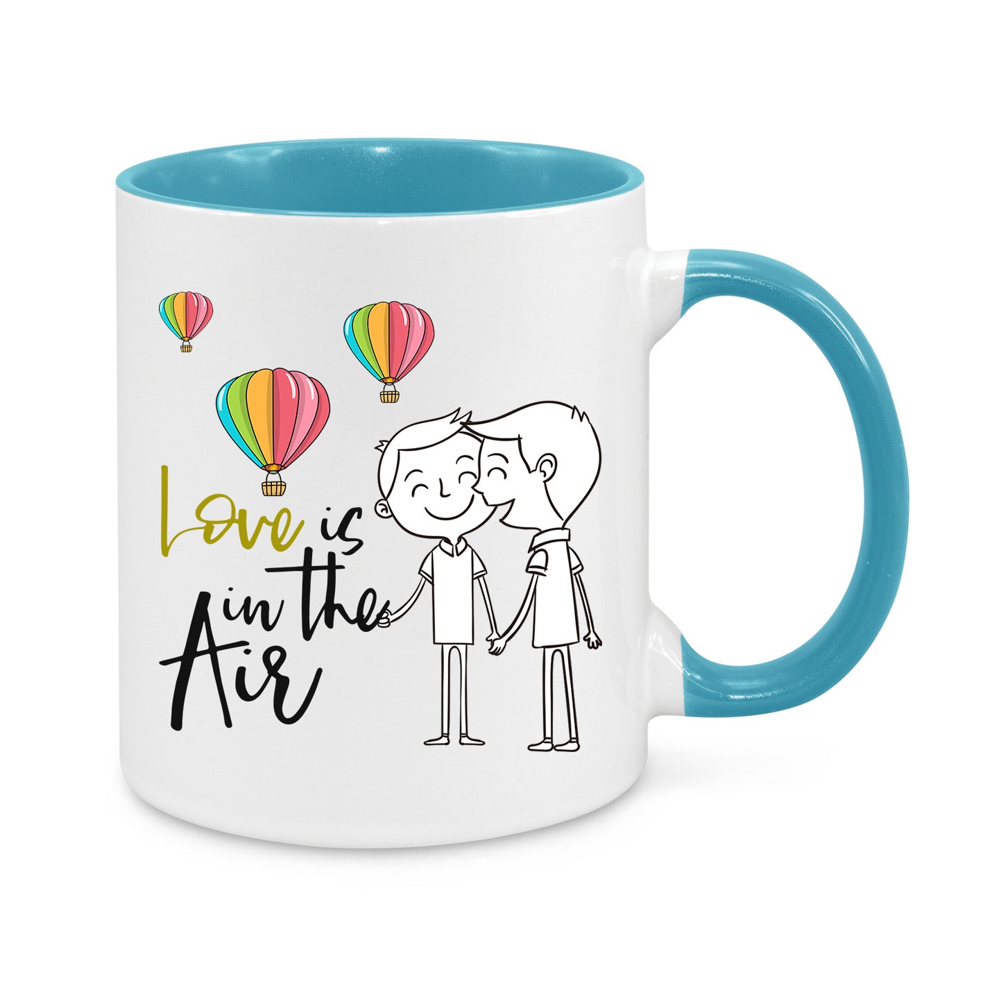 Love Is in the Air Mug – Cute LGBTQ+ Couple Gift – Romantic Coffee Cup