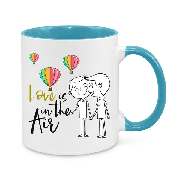 Love Is in the Air Mug – Cute LGBTQ+ Couple Gift – Romantic Coffee Cup