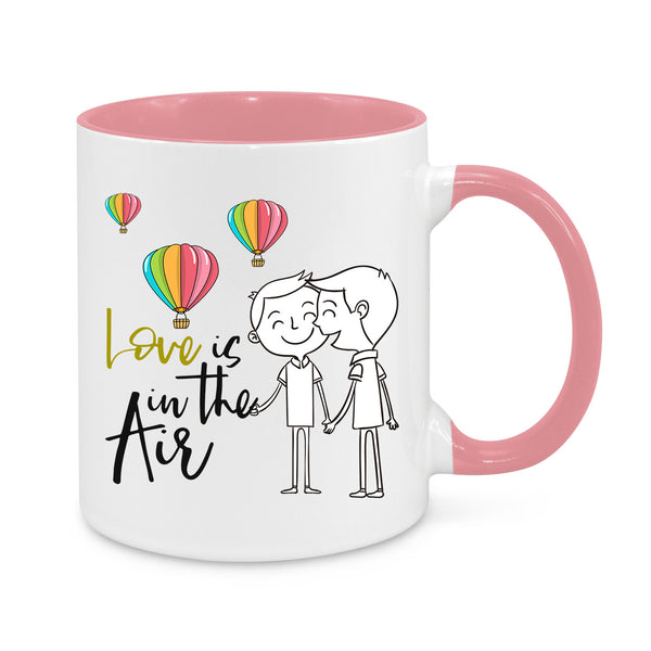 Love Is in the Air Mug – Cute LGBTQ+ Couple Gift – Romantic Coffee Cup