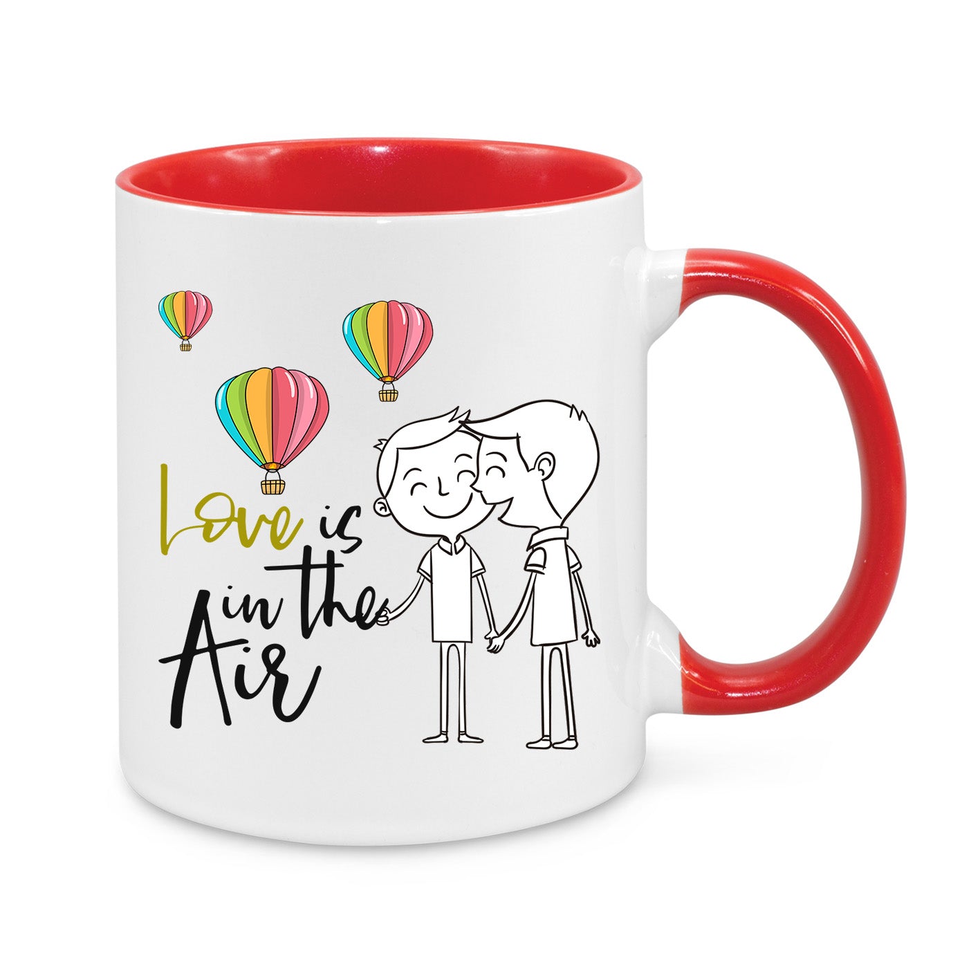 Love Is in the Air Mug – Cute LGBTQ+ Couple Gift – Romantic Coffee Cup