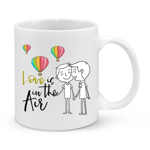 Love Is in the Air Mug – Cute LGBTQ+ Couple Gift – Romantic Coffee Cup