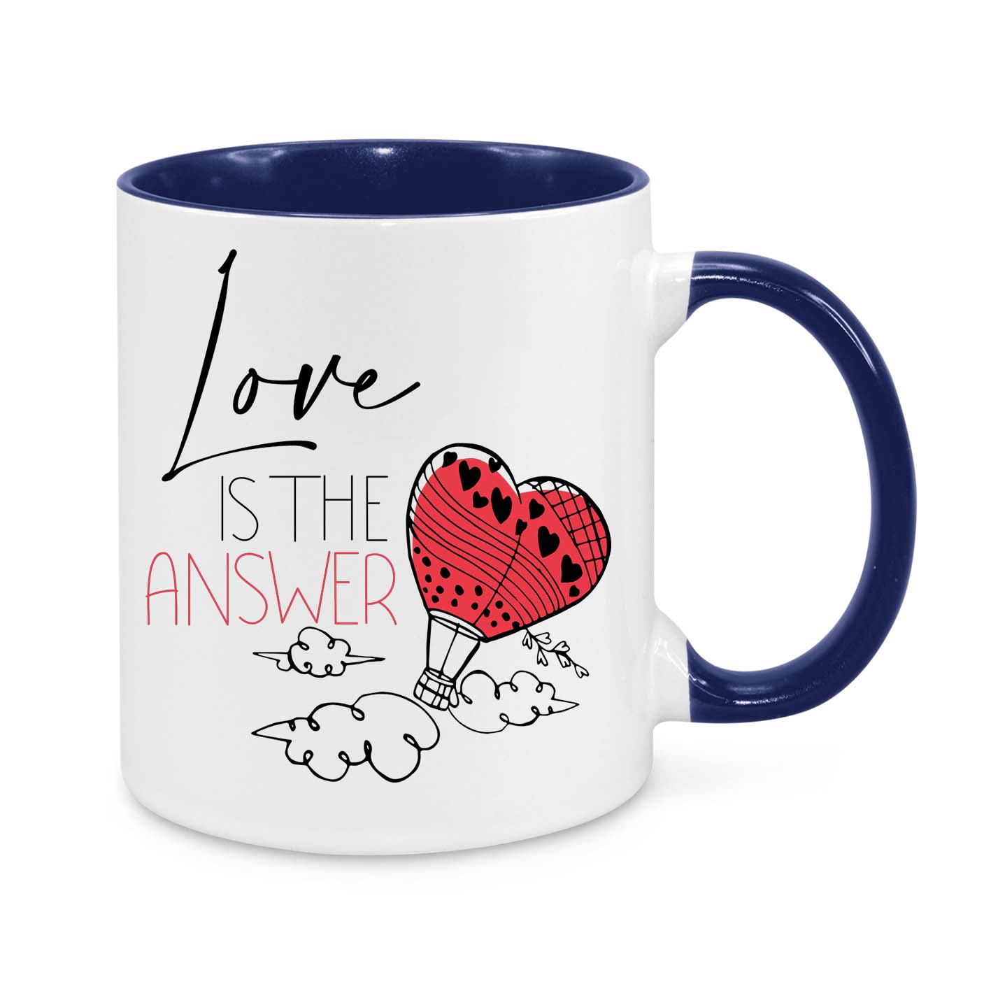 Love Is the Answer Mug – Romantic Coffee Cup – Cute Valentine’s Day Gift