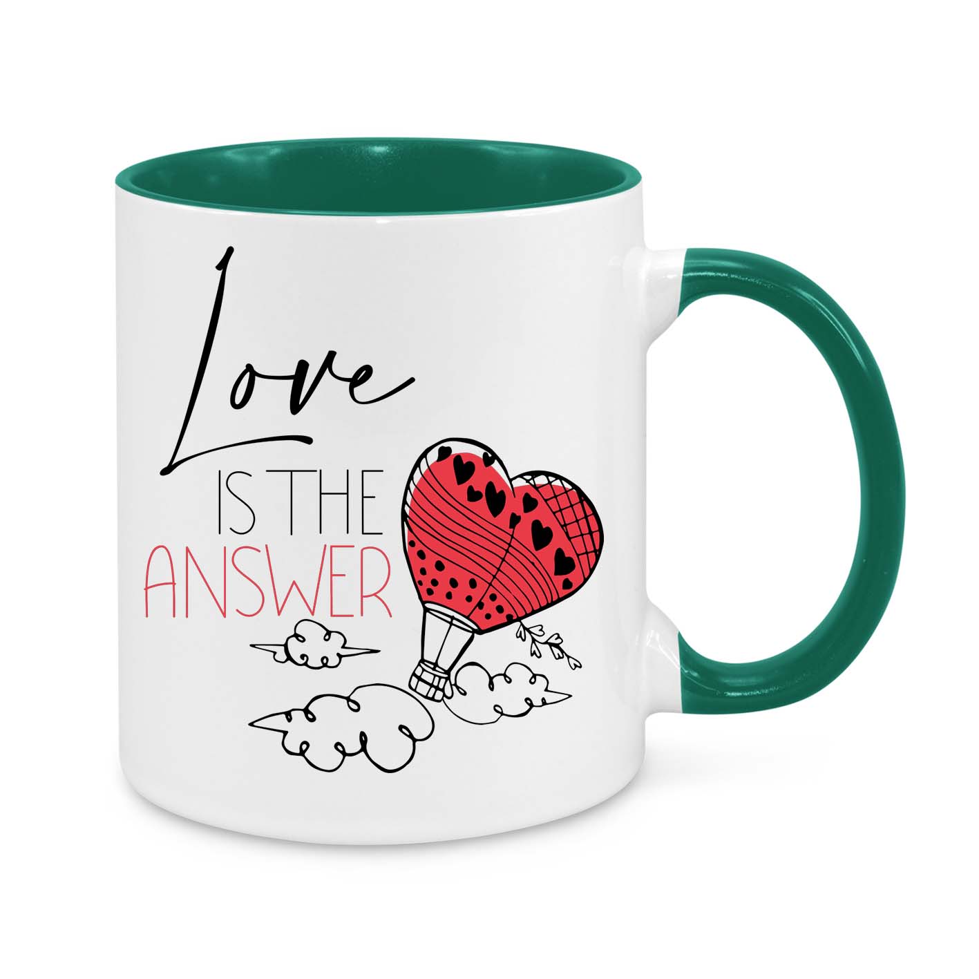 Love Is the Answer Mug – Romantic Coffee Cup – Cute Valentine’s Day Gift