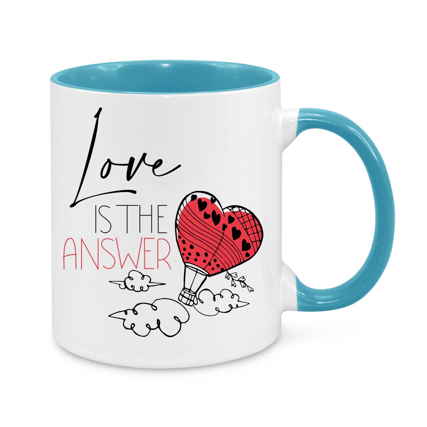 Love Is the Answer Mug – Romantic Coffee Cup – Cute Valentine’s Day Gift
