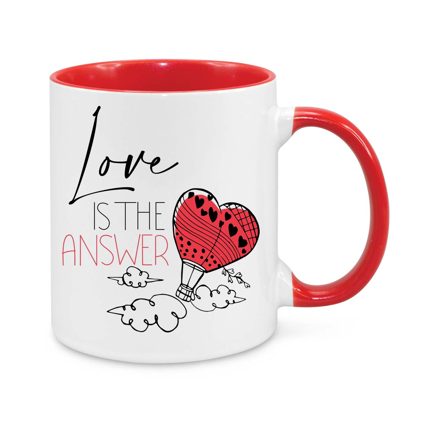Love Is the Answer Mug – Romantic Coffee Cup – Cute Valentine’s Day Gift