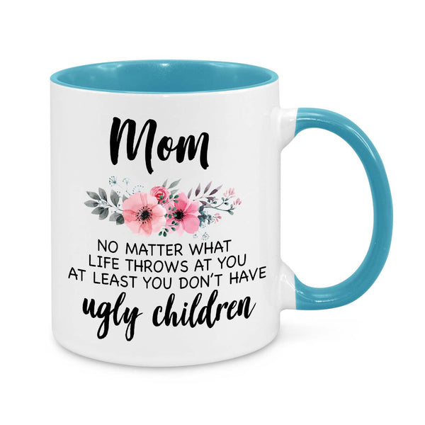 Funny Mom Mug – Floral Coffee Cup with Humorous Parenting Quote
