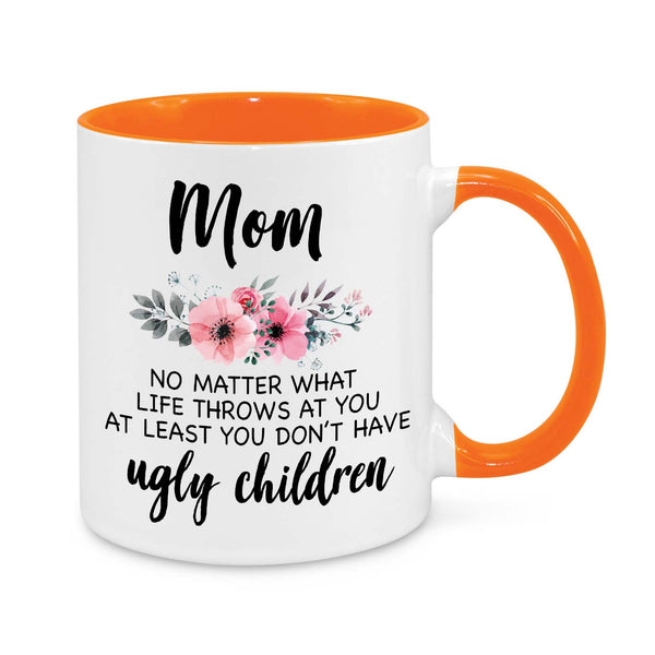 Funny Mom Mug – Floral Coffee Cup with Humorous Parenting Quote