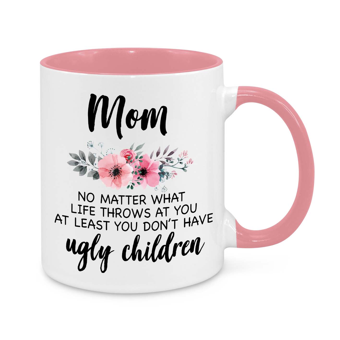 Funny Mom Mug – Floral Coffee Cup with Humorous Parenting Quote