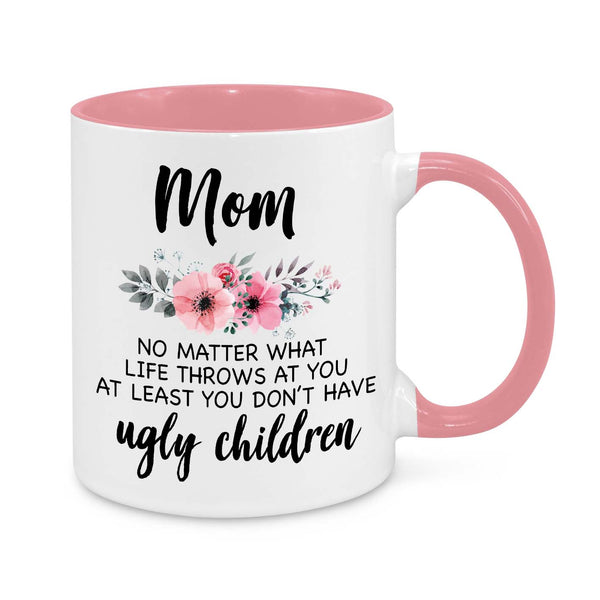 Funny Mom Mug – Floral Coffee Cup with Humorous Parenting Quote