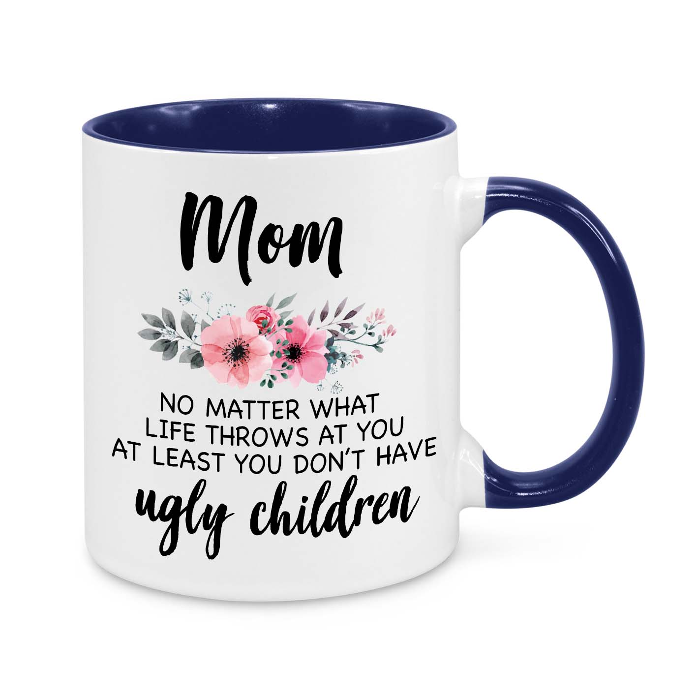 Funny Mom Mug – Floral Coffee Cup with Humorous Parenting Quote