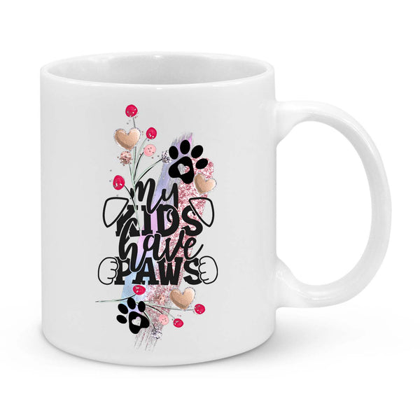 "My Kids Have Paws" – Personalised Pet Lover Mug for Dog & Cat Parents