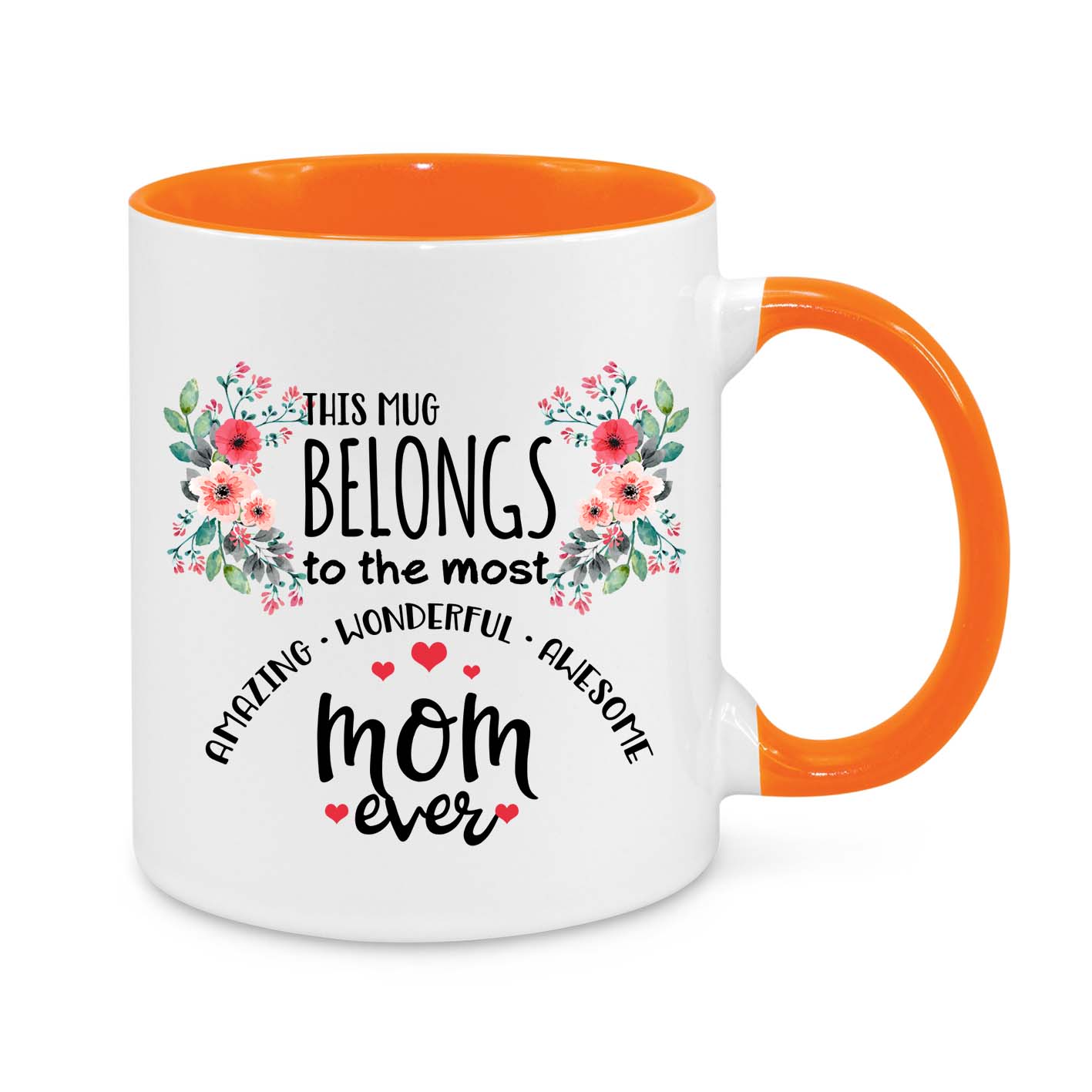 This Mug Belongs to the Most Amazing Mum Ever – Floral Coffee Cup Gift for Mum