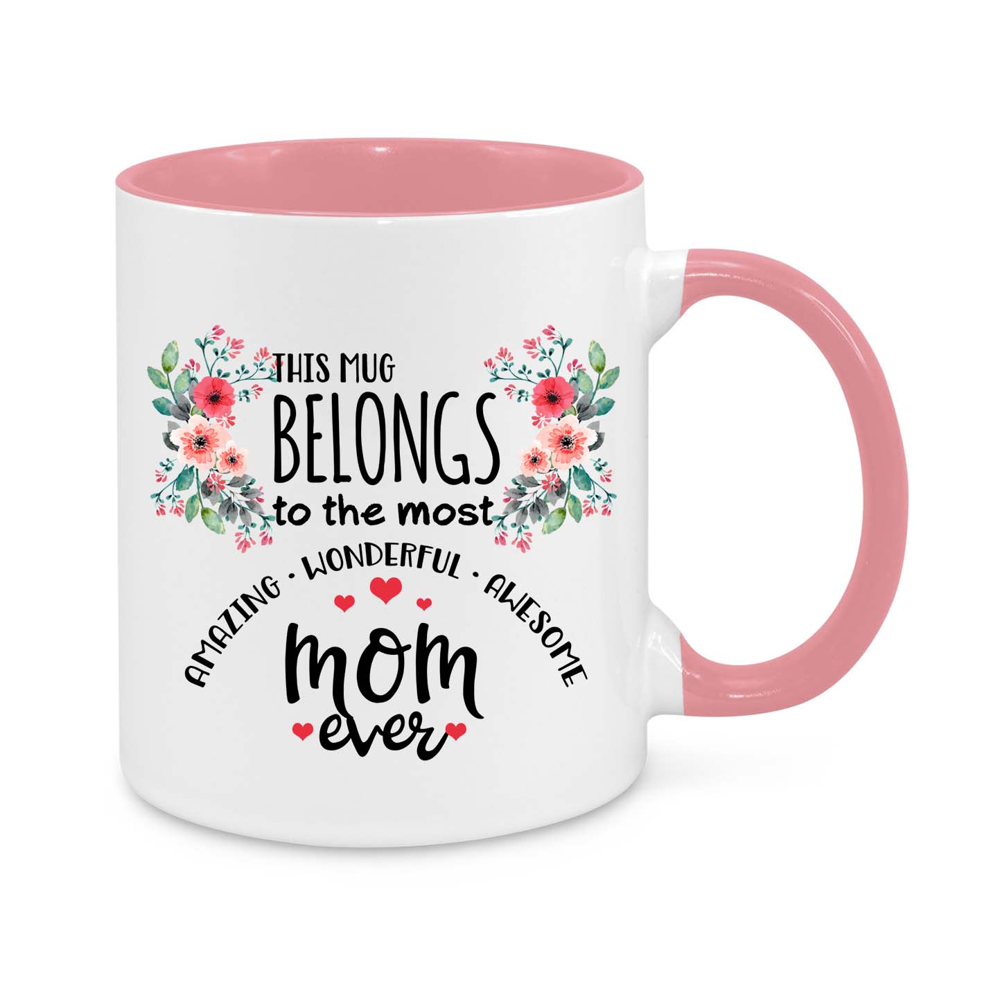 This Mug Belongs to the Most Amazing Mum Ever – Floral Coffee Cup Gift for Mum