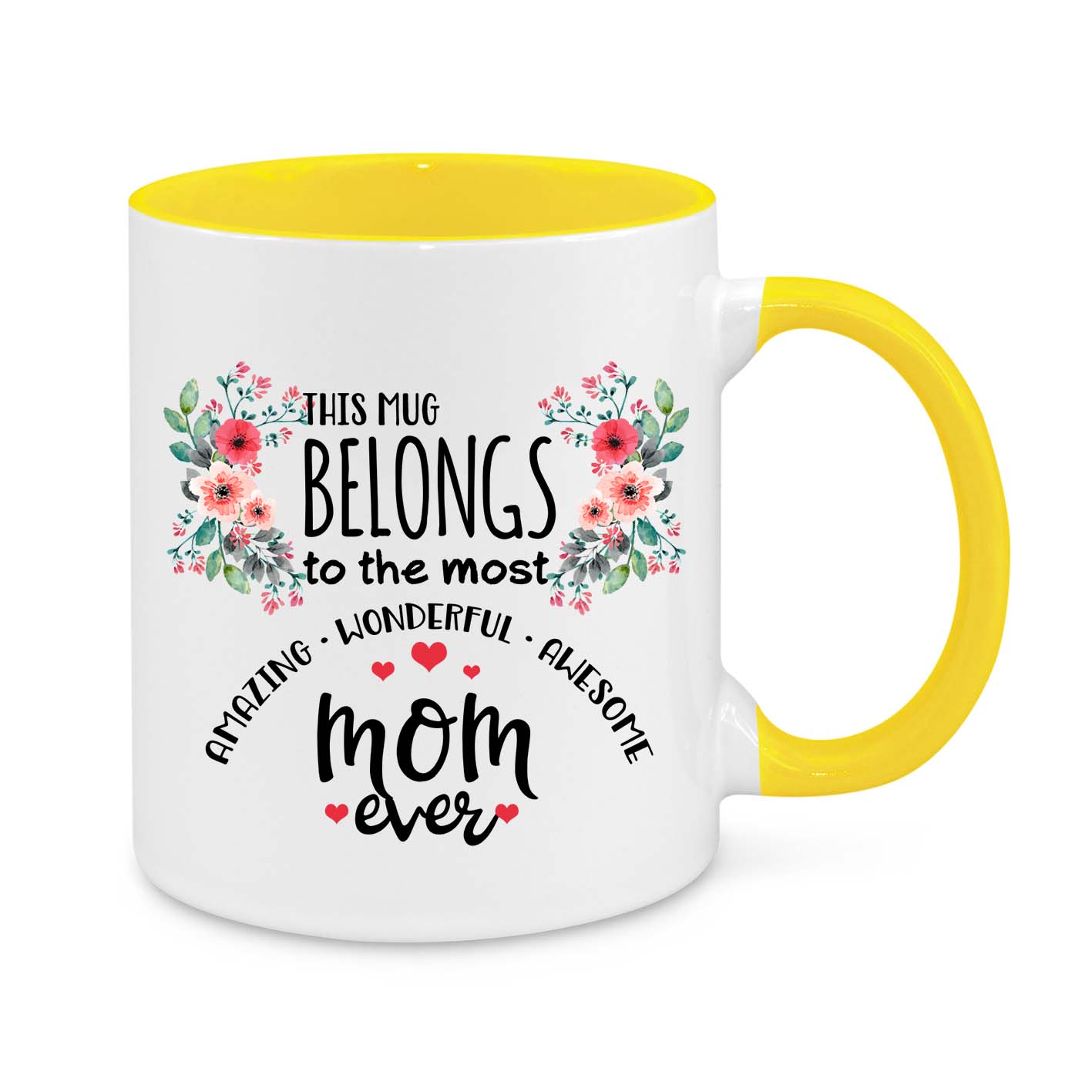 This Mug Belongs to the Most Amazing Mum Ever – Floral Coffee Cup Gift for Mum
