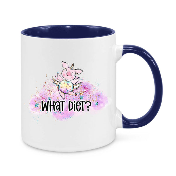 "What Diet?" Funny Unicorn Pig Mug – Cute & Whimsical Gift for Food Lovers