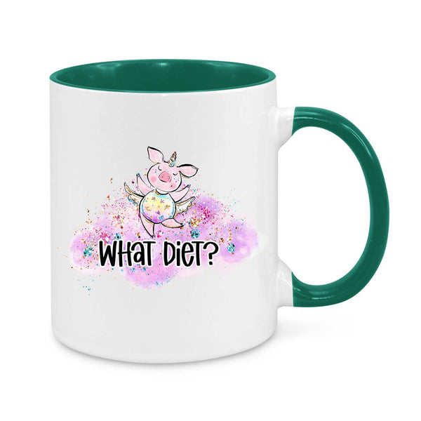 "What Diet?" Funny Unicorn Pig Mug – Cute & Whimsical Gift for Food Lovers