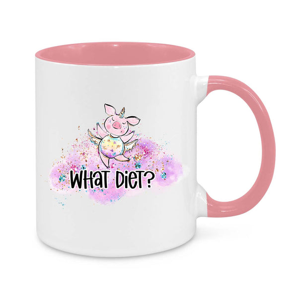"What Diet?" Funny Unicorn Pig Mug – Cute & Whimsical Gift for Food Lovers