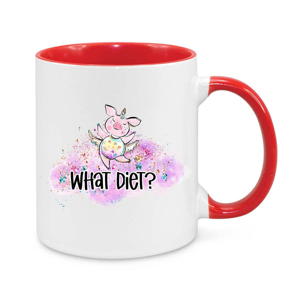 "What Diet?" Funny Unicorn Pig Mug – Cute & Whimsical Gift for Food Lovers
