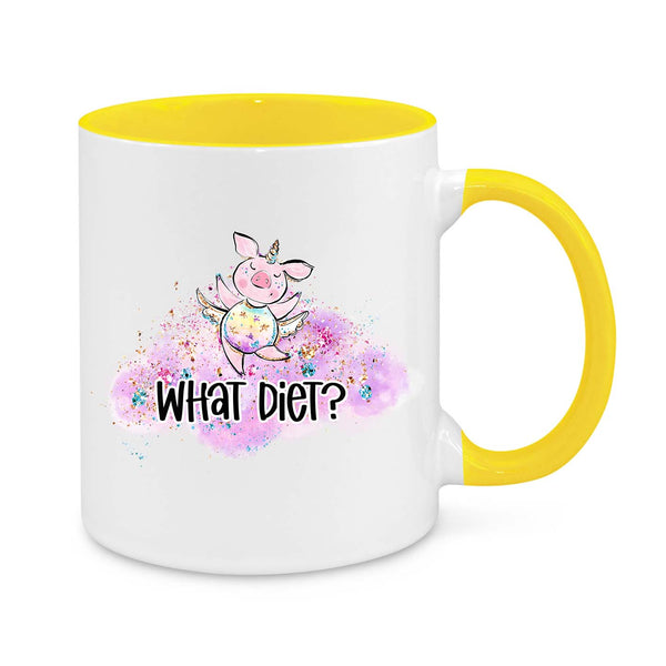 "What Diet?" Funny Unicorn Pig Mug – Cute & Whimsical Gift for Food Lovers
