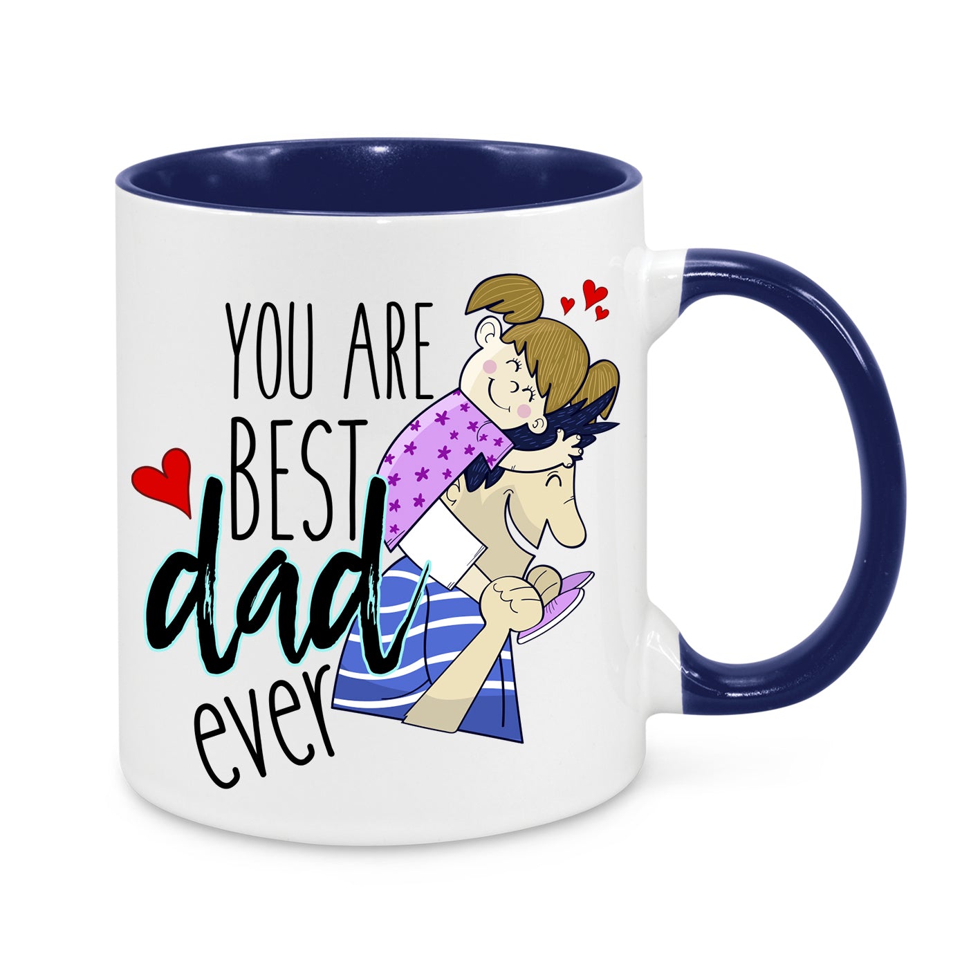 Best Dad Ever Coffee Mug – Thoughtful Father's Day Gift – Dad & Daughter Illustration