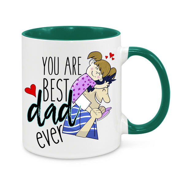 Best Dad Ever Coffee Mug – Thoughtful Father's Day Gift – Dad & Daughter Illustration