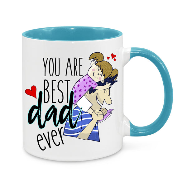 Best Dad Ever Coffee Mug – Thoughtful Father's Day Gift – Dad & Daughter Illustration