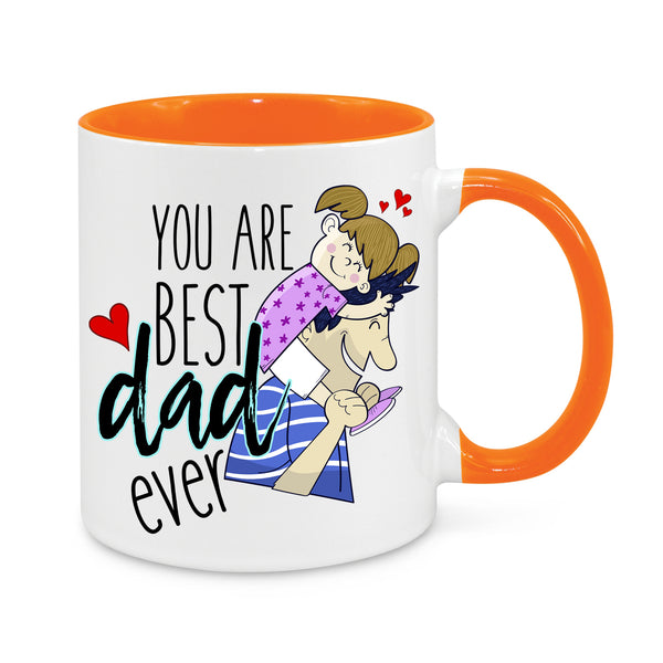 Best Dad Ever Coffee Mug – Thoughtful Father's Day Gift – Dad & Daughter Illustration