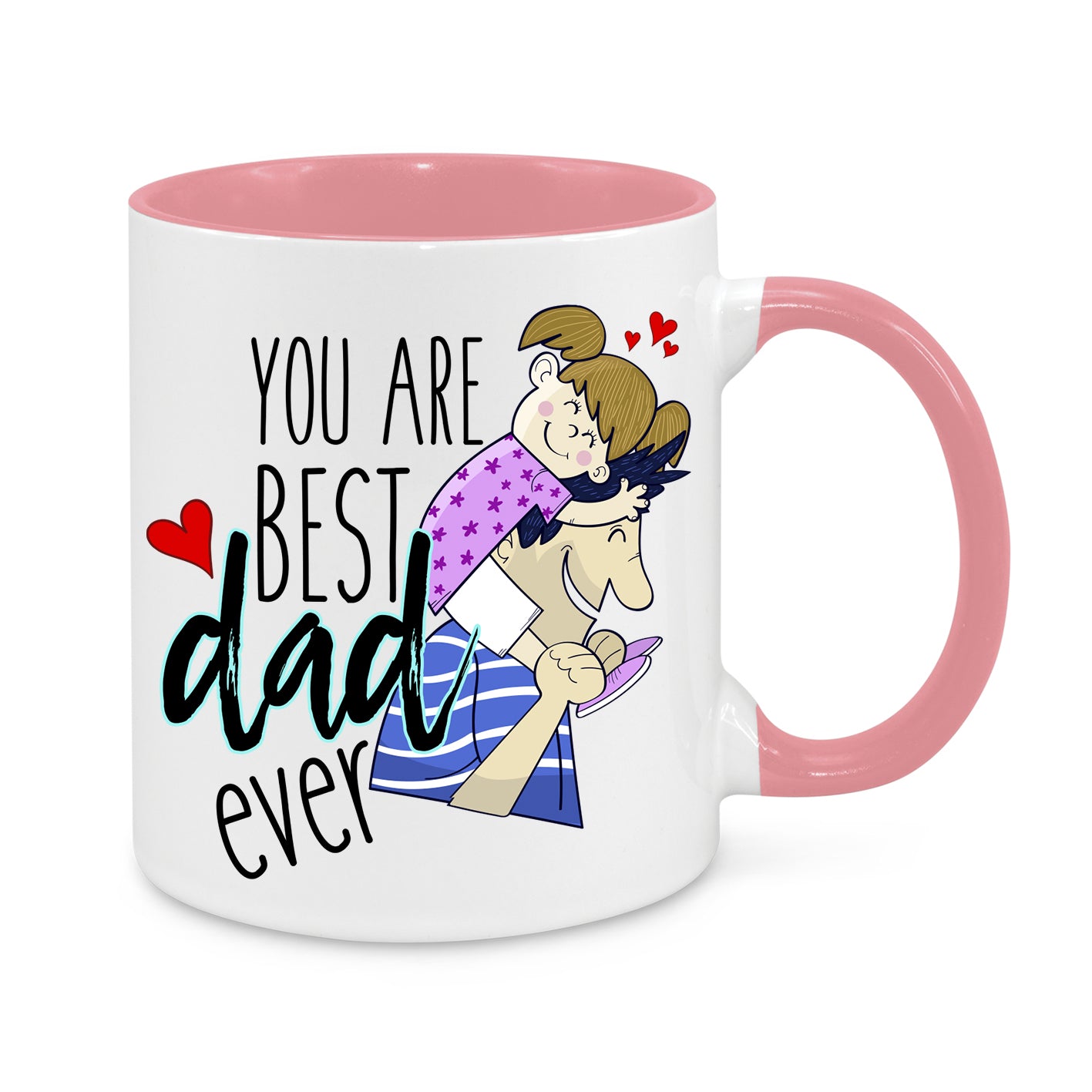 Best Dad Ever Coffee Mug – Thoughtful Father's Day Gift – Dad & Daughter Illustration