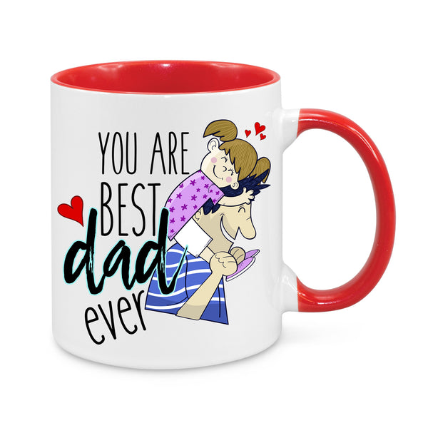 Best Dad Ever Coffee Mug – Thoughtful Father's Day Gift – Dad & Daughter Illustration