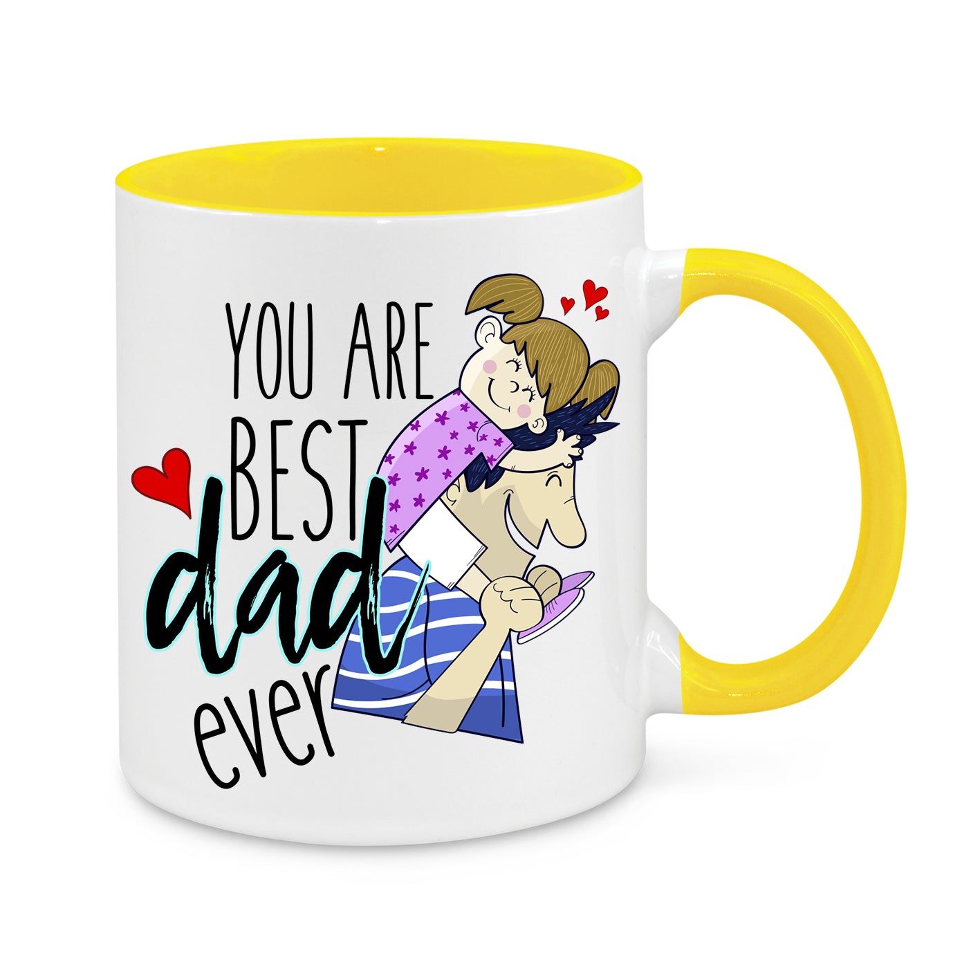 Best Dad Ever Coffee Mug – Thoughtful Father's Day Gift – Dad & Daughter Illustration