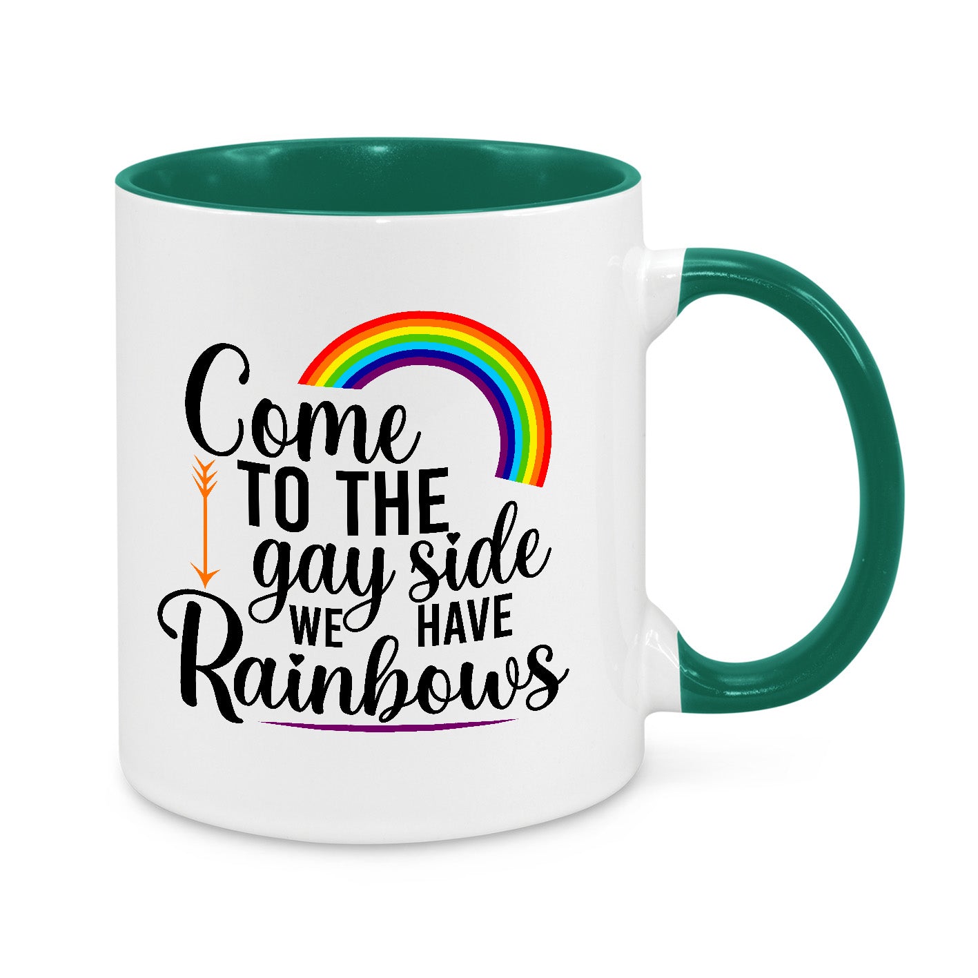 Come to the Gay Side Mug – Funny LGBTQ+ Pride Coffee Cup with Rainbow