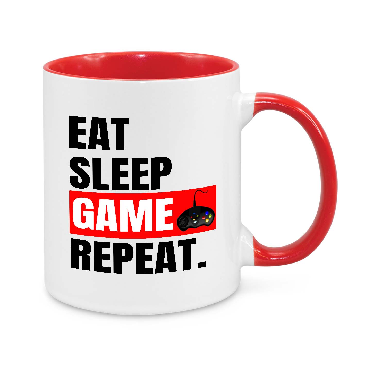 Eat Sleep Game Repeat Gamer Mug – The Perfect Coffee Cup for Gaming Addicts